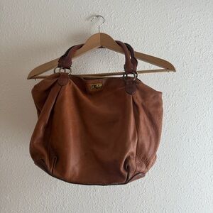 J Crew Brown Leather Slouchy Shoulder Bag